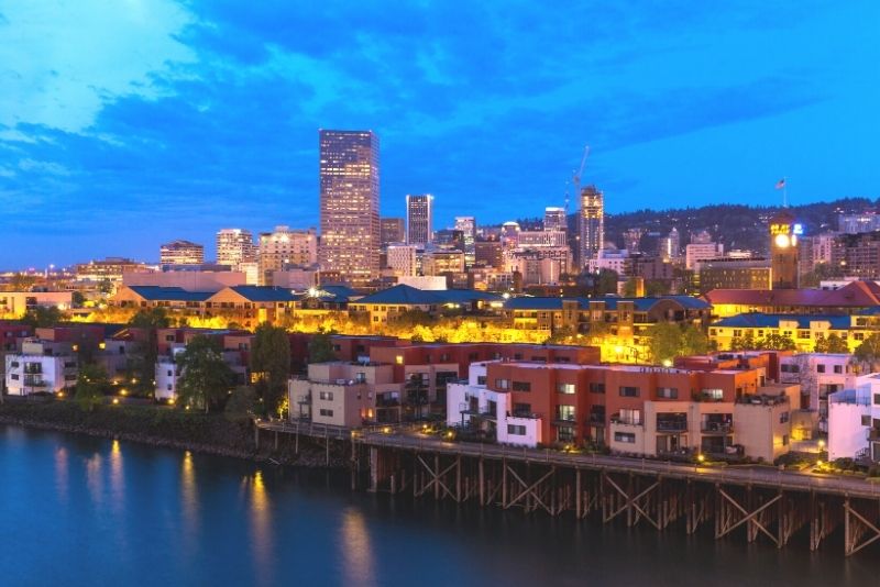 Willamette River and downtown Portland Oregon at night, Most Asked Questions about Moving to Portland Oregon