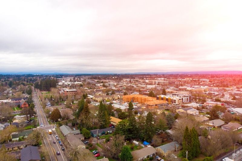 aerial view of Beaverton OR, Top 5 Best Areas to live in Portland Oregon