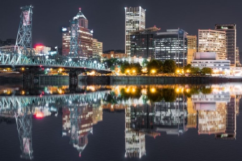 downtown PDX at night, buying a home in Portland, is Portland in a Recession, Real Agent Now