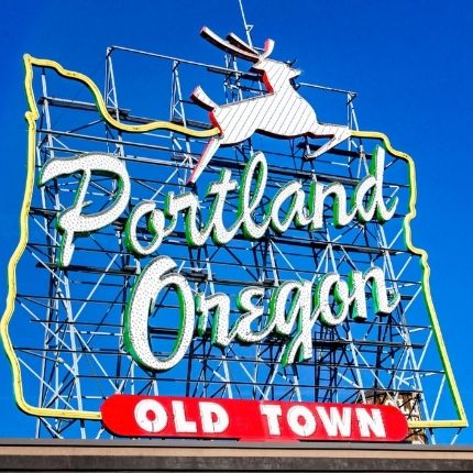 learn about Portland OR sign