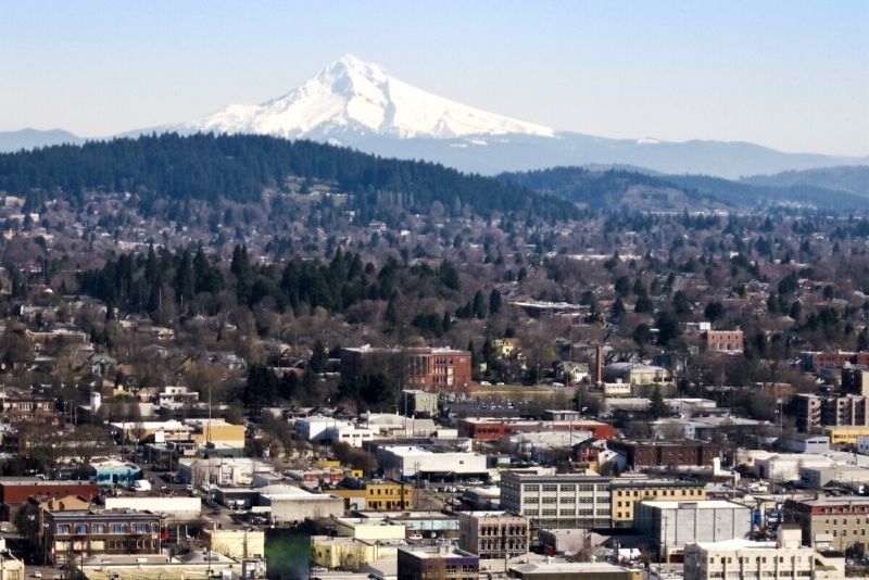 view of Portland and Mt Hood, Top 5 Relocation Tips for Moving to Portland Oregon